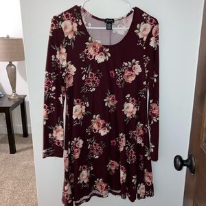 Maroon floral dress
